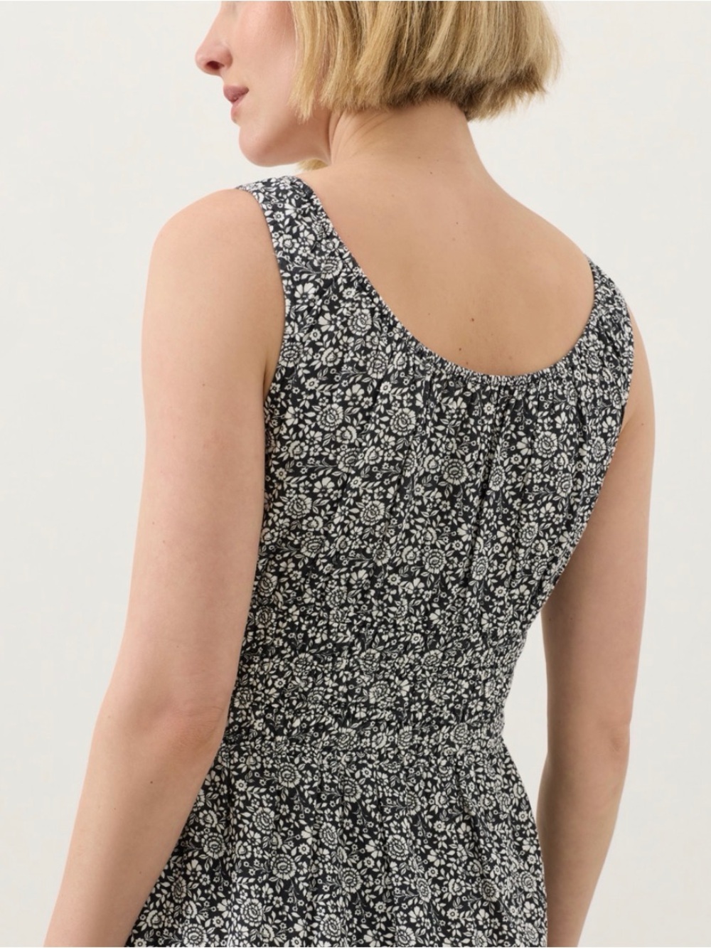 Organic Coastal Double Gauze Cami Dress - Bohemian Dreams Black - Picture 4 of 8